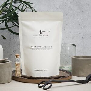 Sweet Home Aroma Aromatic Vanilla Delight 10oz Soy Wax Candle Refill Kit